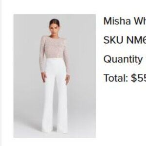 NADINE MERABI MISHA WHITE JUMPSUIT